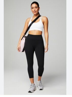 Fabletics Powerhold Black High-Waisted 3/4 length Leggings